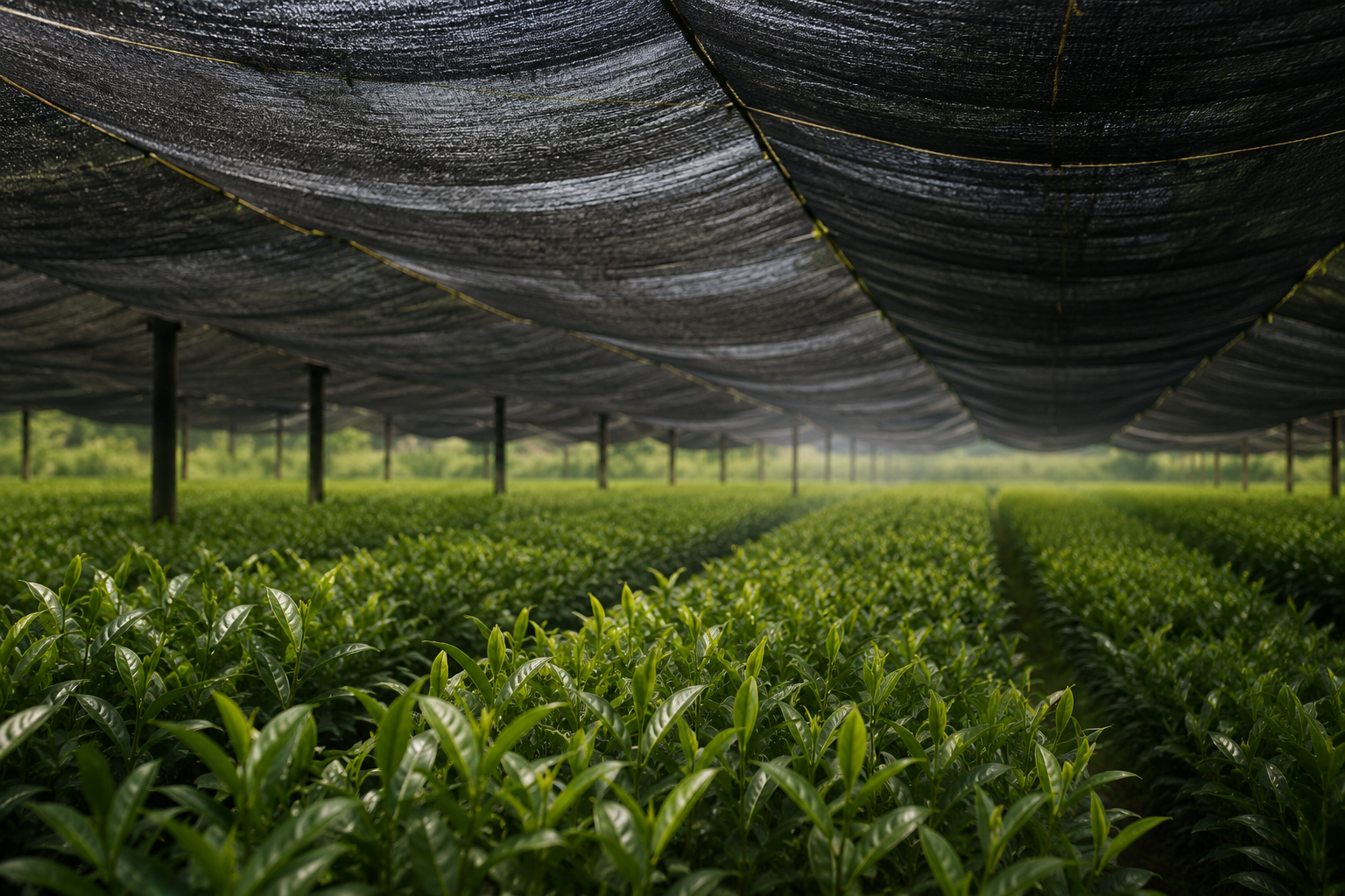Shade-grown tea field